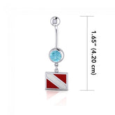 Dive Flag Sterling Silver Body Jewelry BJ009 - Body Jewelrys